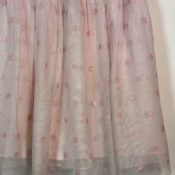 Cat and Jack 4T Pink Rainbow Tulle Polka Dot Ruffle Sleeve Glitter Party Dress - Picture 5 of 13